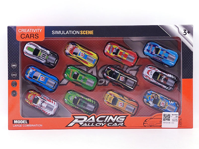 6.8CM Pull Back Racing Car(12in1) toys