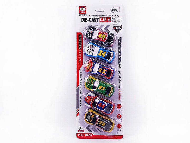 Die Cast Racing Car Pull Back(6in1) toys