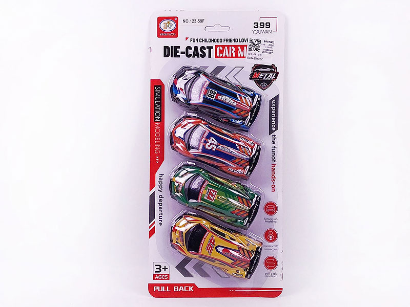 Die Cast Racing Car Pull Back(4in1) toys