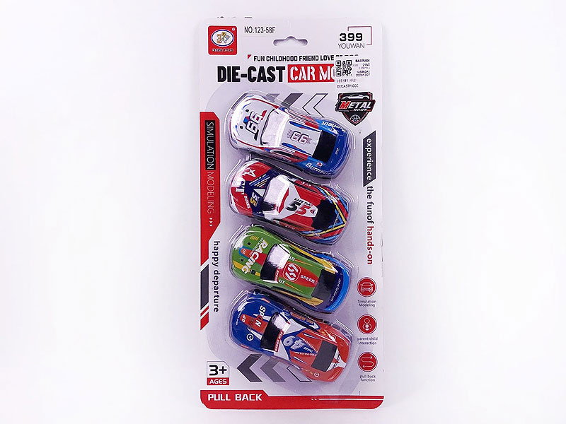 Die Cast Racing Car Pull Back(4in1) toys