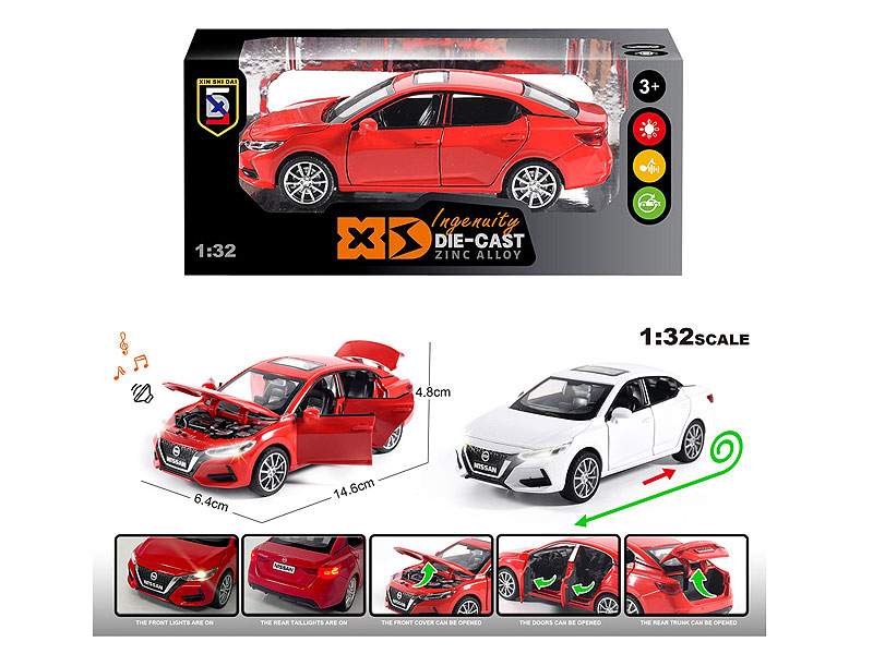 1:32 Die Cast Car Pull Back W/L_S(2C) toys