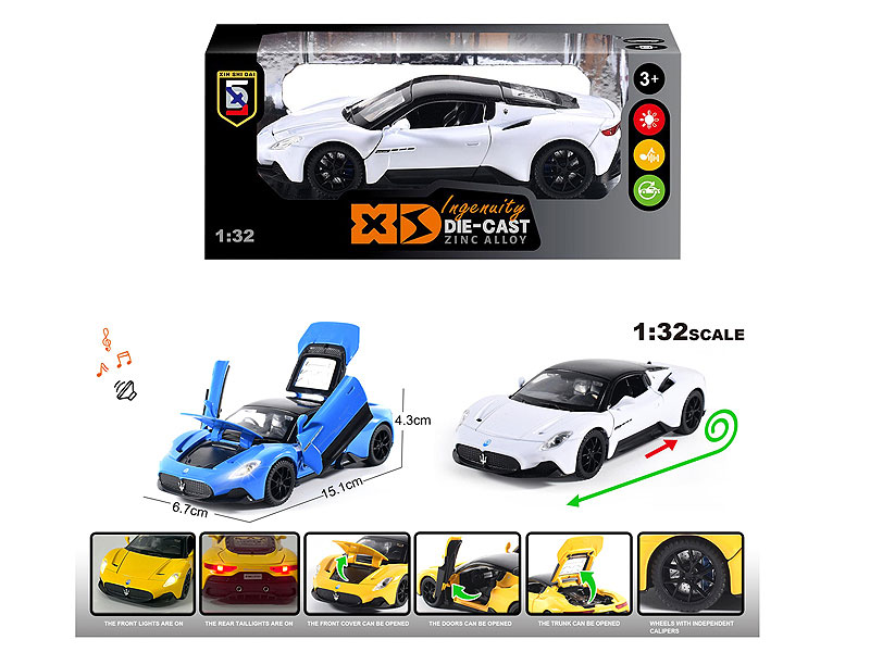 1:32 Die Cast Car Pull Back W/L_S(2C) toys