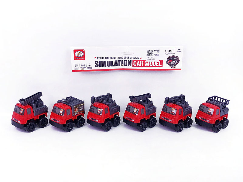 Pull Back Fire Engine(6in1) toys