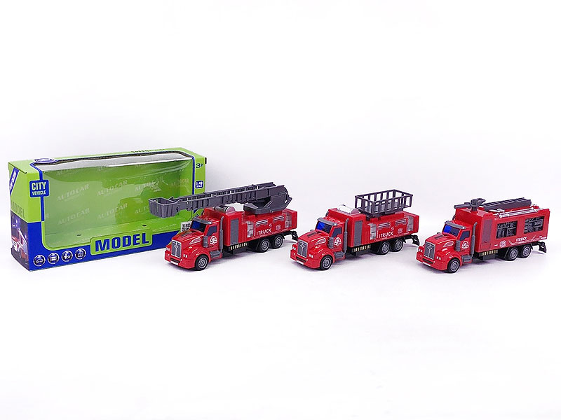 Die Cast Fire Engine Set Pull Back(3S) toys