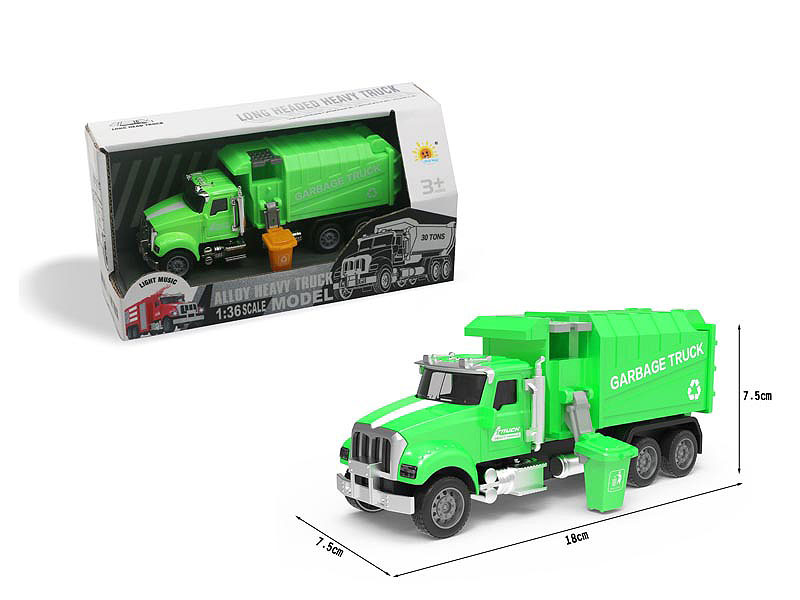 Die Cast Sanitation Car Pull Back W/L_S toys