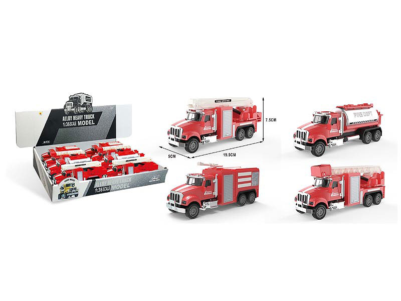 Die Cast Fire Engine Pull Back W/L_S(8in1) toys