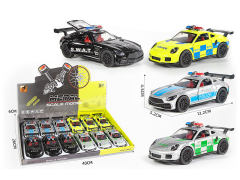 1:36 Die Cast Police Car Pull Back(12in1)