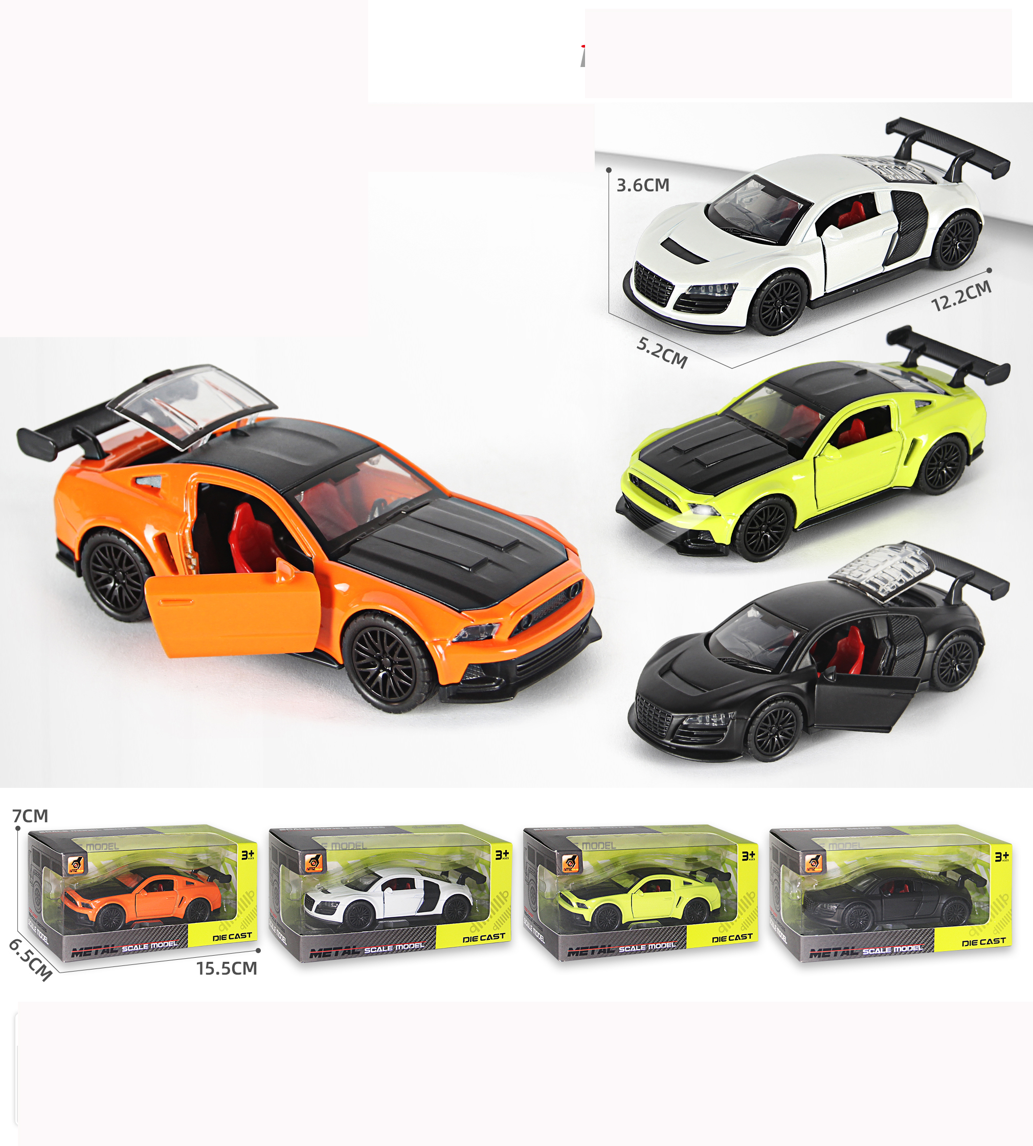 1:36 Die Cast Sports Car Pull Back(2S4C) toys