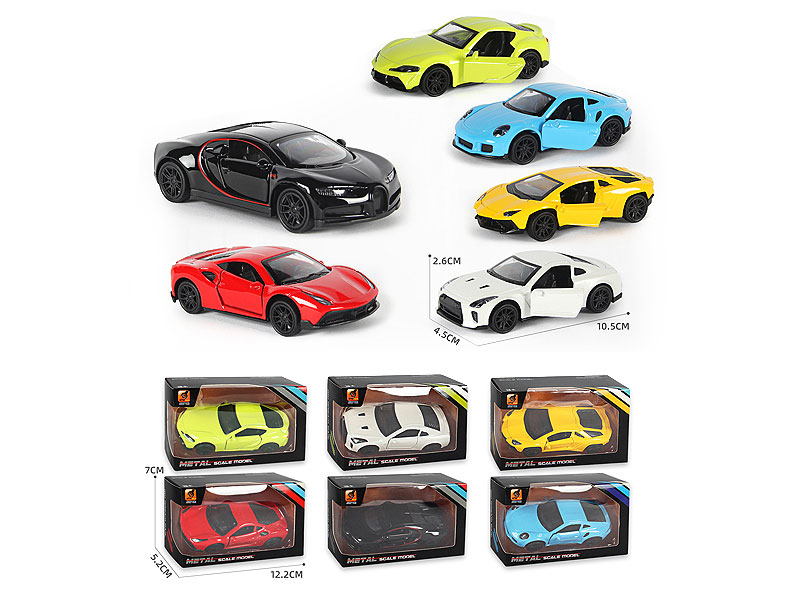 1:43 Die Cast Sports Car Pull Back(6S6C) toys