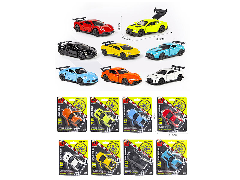 1:64 Die Cast Sports Car Pull Back(8S8C) toys