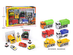 Pull Back Construction Truck  & Free Wheel Car & Gas Station toys