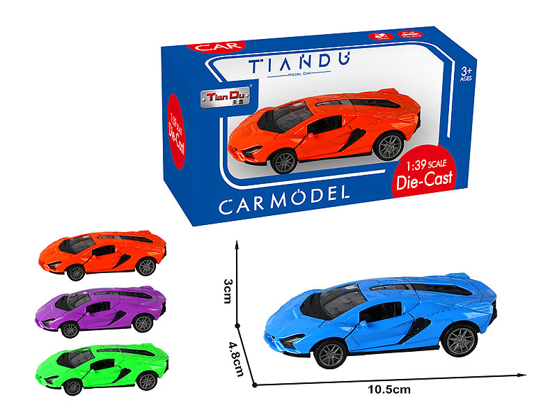 1:39 Die Cast Car Pull Back(4C) toys