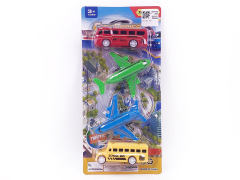 Pull Back Airplane & Bus(4in1) toys