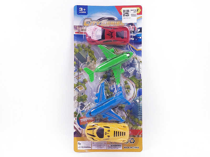 Pull Back Sports Car & Airplane(4in1) toys