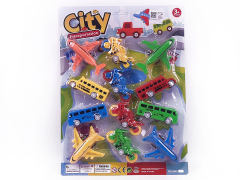 Pull Back Airplane & Motorcycle & Bus(12in1) toys