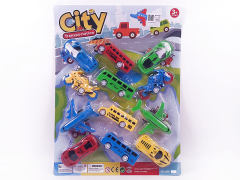 Pull Back Airplane & Bus & Motorcycle & Sports Car (12in1) toys