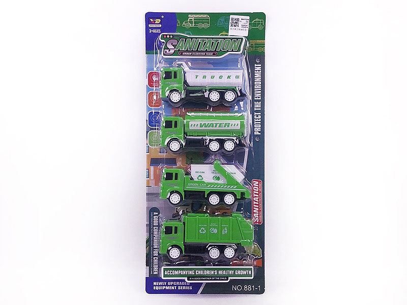 Pull Back Sanitation Truck(4in1) toys