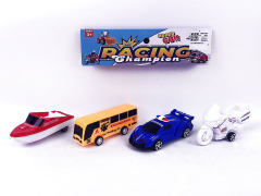 Pull Back Police Car & Pull Back Motorcycle & Pull Back Ship & Pull Back Bus(4in1) toys