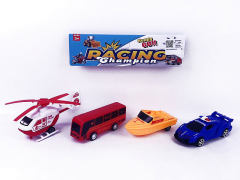 Pull Back Police Car & Pull Back Airplane & & Pull Back Ship & Pull Back Bus(4in1) toys