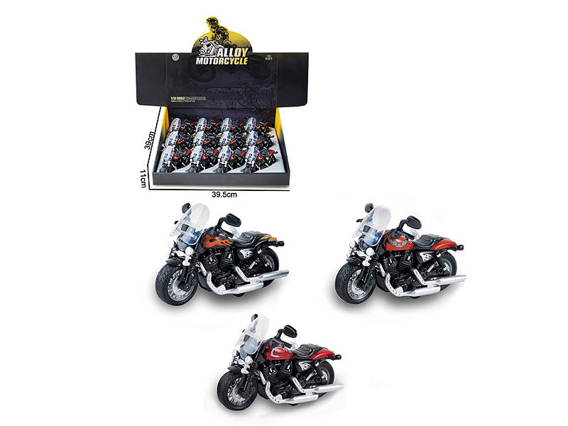 1:12 Die Cast Motorcycle Pull Back W/M(12in1) toys