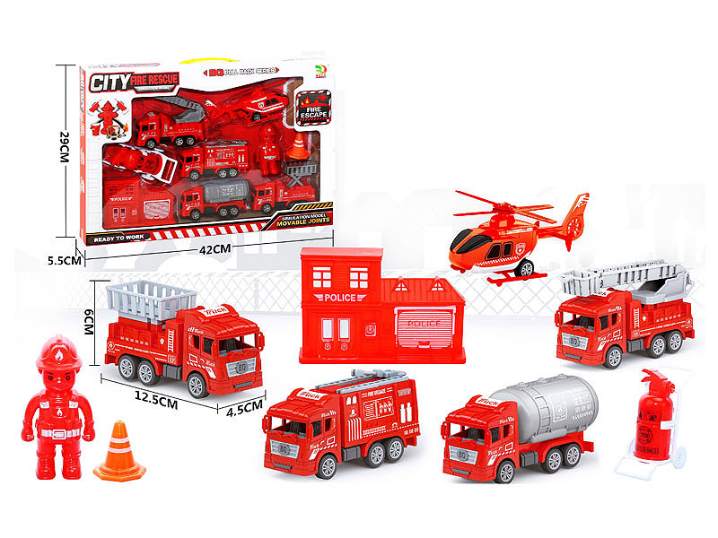 Pull Back Fire Engine Set toys