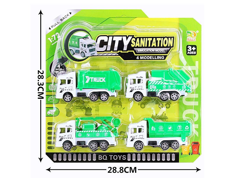 Pull Back Sanitation Truck(4in1) toys