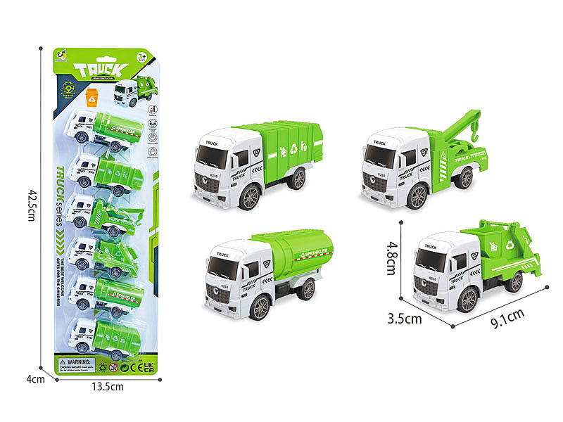 Pull Back Sanitation Truck(6in1) toys