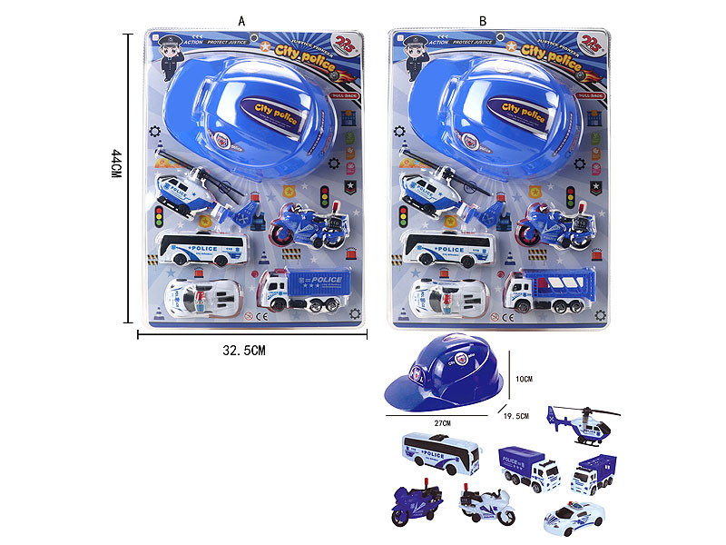 Pull Back Police Car Set(2S) toys