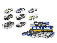 1:64 Die Cast Police Car Pull Back(24in1)