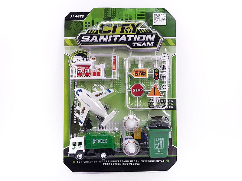 Pull Back Sanitation Truck Set toys