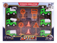 Pull Back Sanitation Car Set(6in1) toys