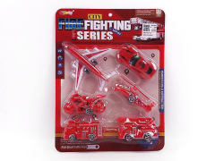 Pull Back Fire Engine & Airplane & Motorcycle & Car(6in1) toys
