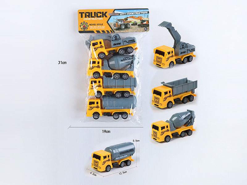 Pull Back Construction Truck(4in1) toys