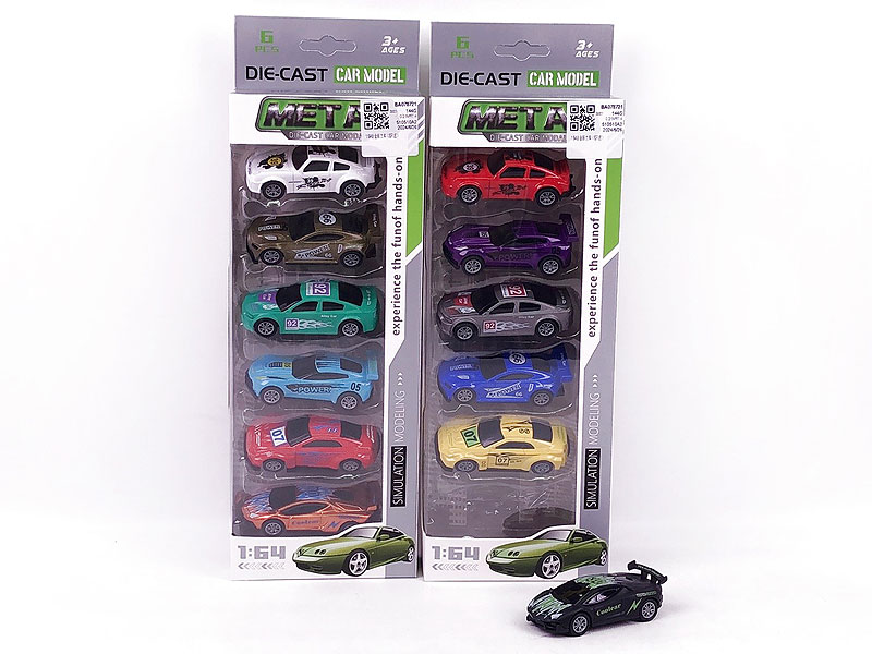 1:64 Die Cast Car Pull Back(6in1) toys