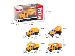 1:64 Die Cast Construction Truck Pull Back(4S)