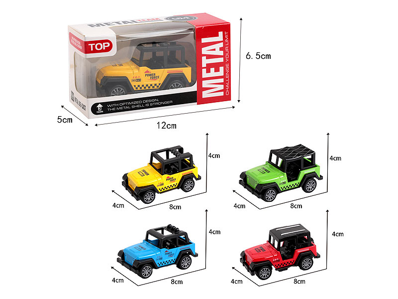 1:64 Die Cast Jeep Pull Back(4S) toys