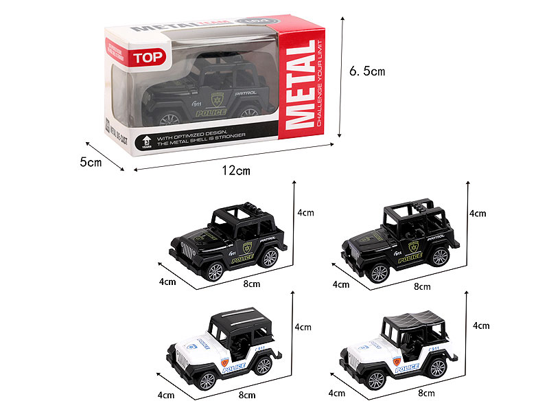 1:64 Die Cast Jeep Pull Back(4S) toys