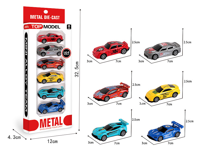 1:64 Die Cast Car Free Wheel(6in1) toys