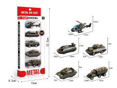 1:64 Die Cast Military Car Pull Back(5in1)