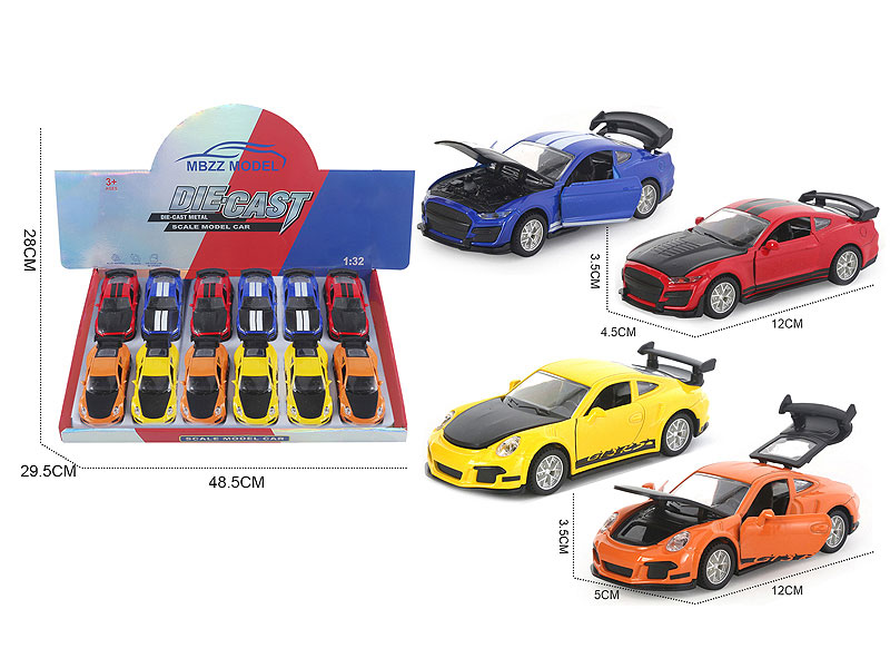 1:32 Die Cast Car Pull Back(12in1) toys