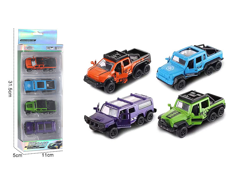 1:50 Die Cast Car Pull Back(4in1) toys