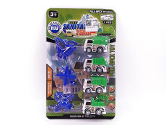 Pull Back Sanitation Truck & Pull Back Airplane(7in1) toys