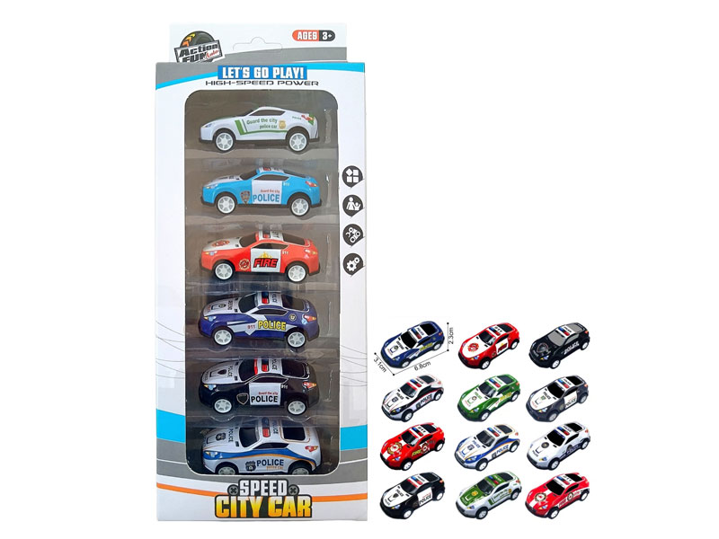 Pull Back Police Car(6in1) toys