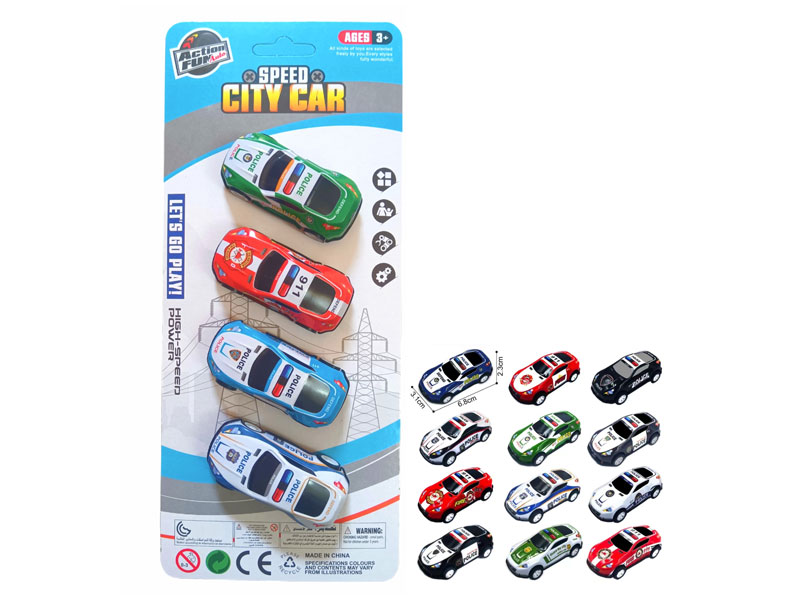 Pull Back Police Car(4in1) toys