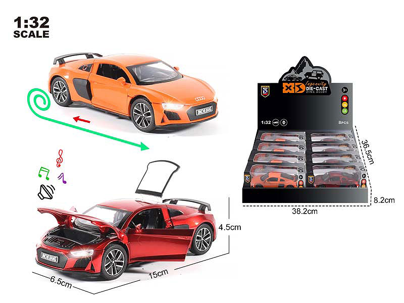 1:32 Die Cast Car Pull Back W/L_M(8in1) toys