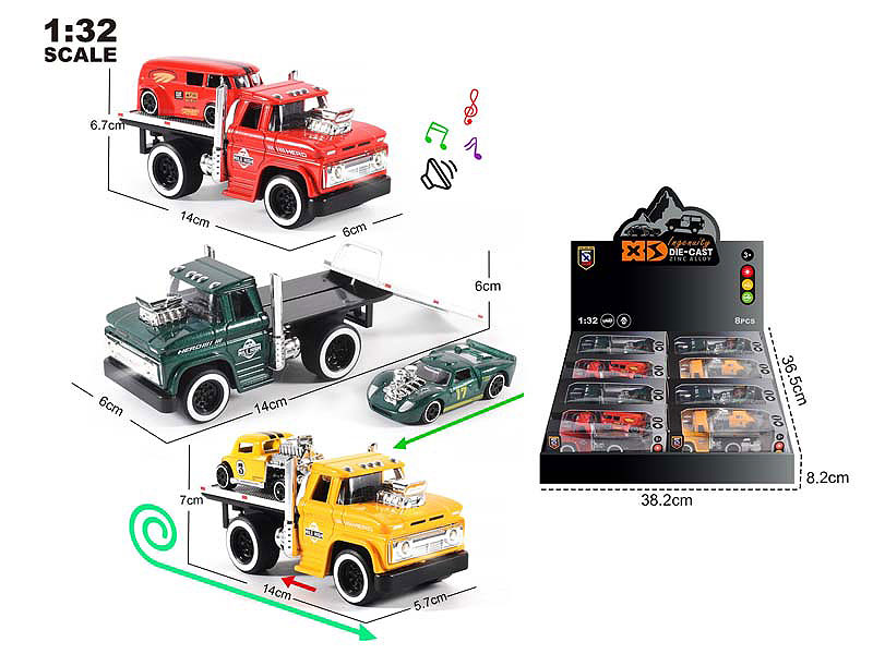 1:32 Die Cast Truck Pull Back W/L_M(8in1) toys