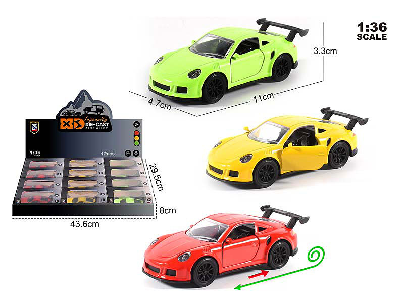 1:36 Die Cast Car Pull Back(12in1) toys