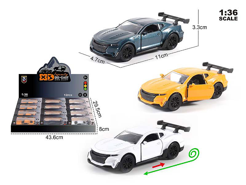 1:36 Die Cast Car Pull Back(12in1) toys