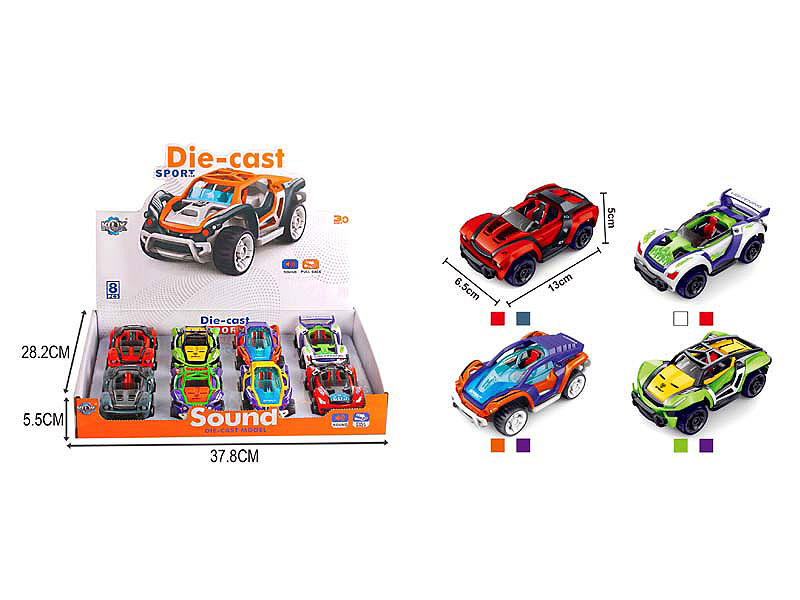 Die Cast Sports Car Pull Back W/S(8in1) toys