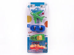 Pull Back Airplane & Sports Car & Ship & Helicopter(4in1) toys